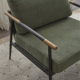 Upholstered Accent Chair with Metal Frame and Tapered Legs