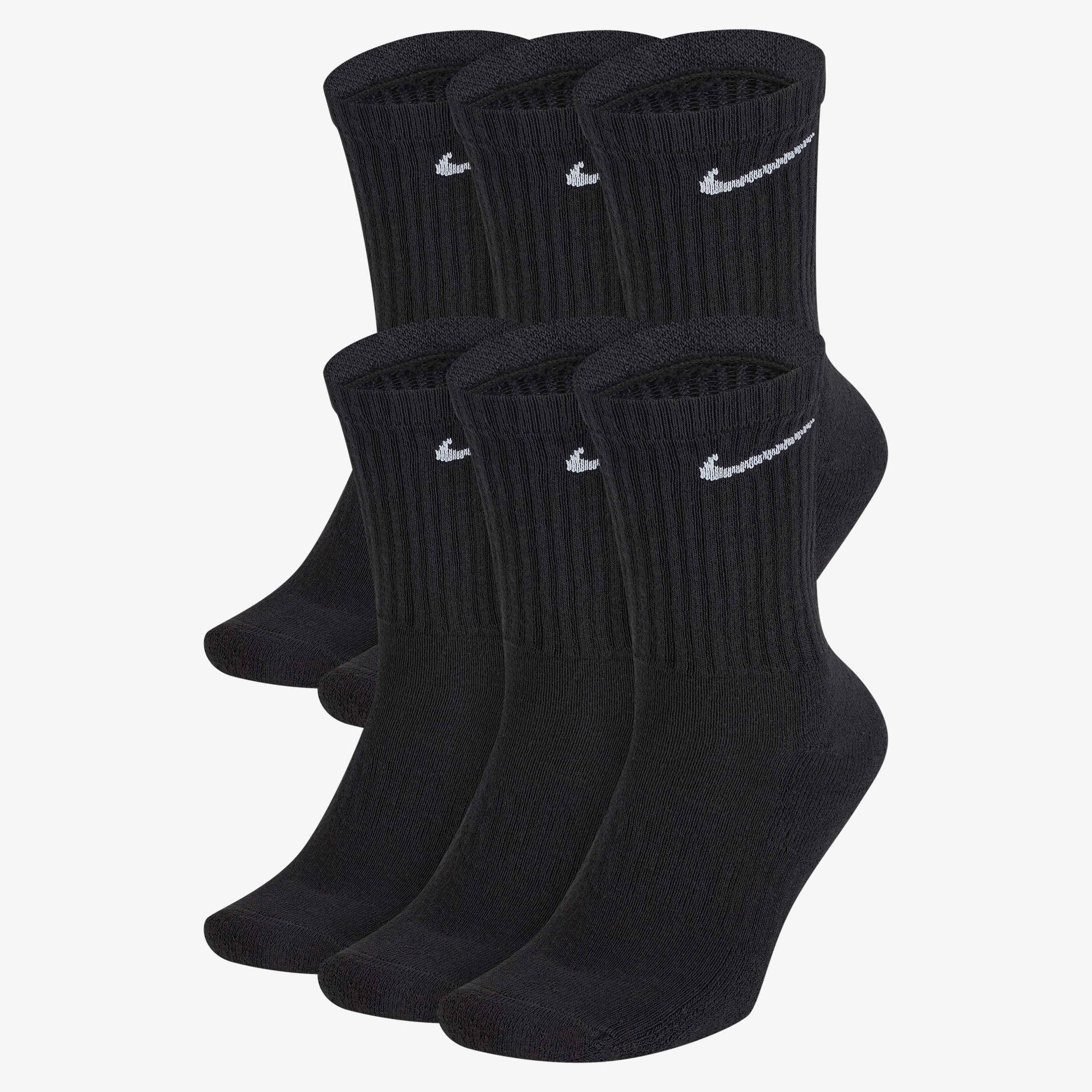 Youth Nike Dri-Fit Black Crew Socks (6 pack)