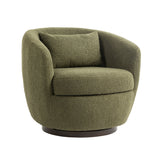Upholstered Swivel Barrel Chair with Metal Base and Storage