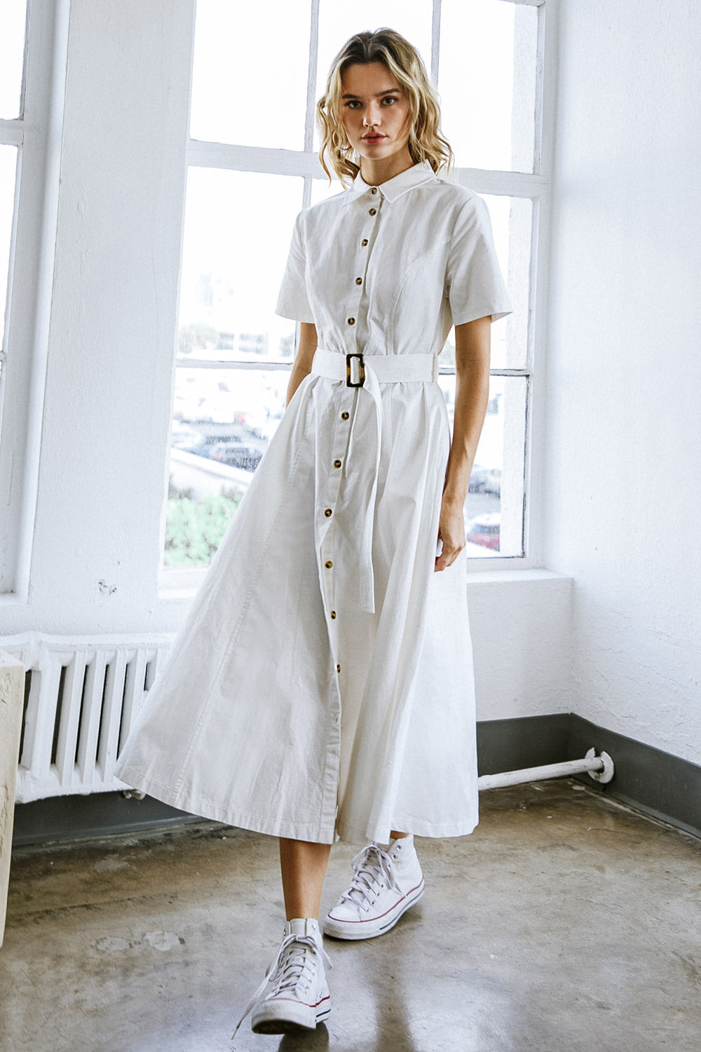 Lucky Me Woven Midi Dress