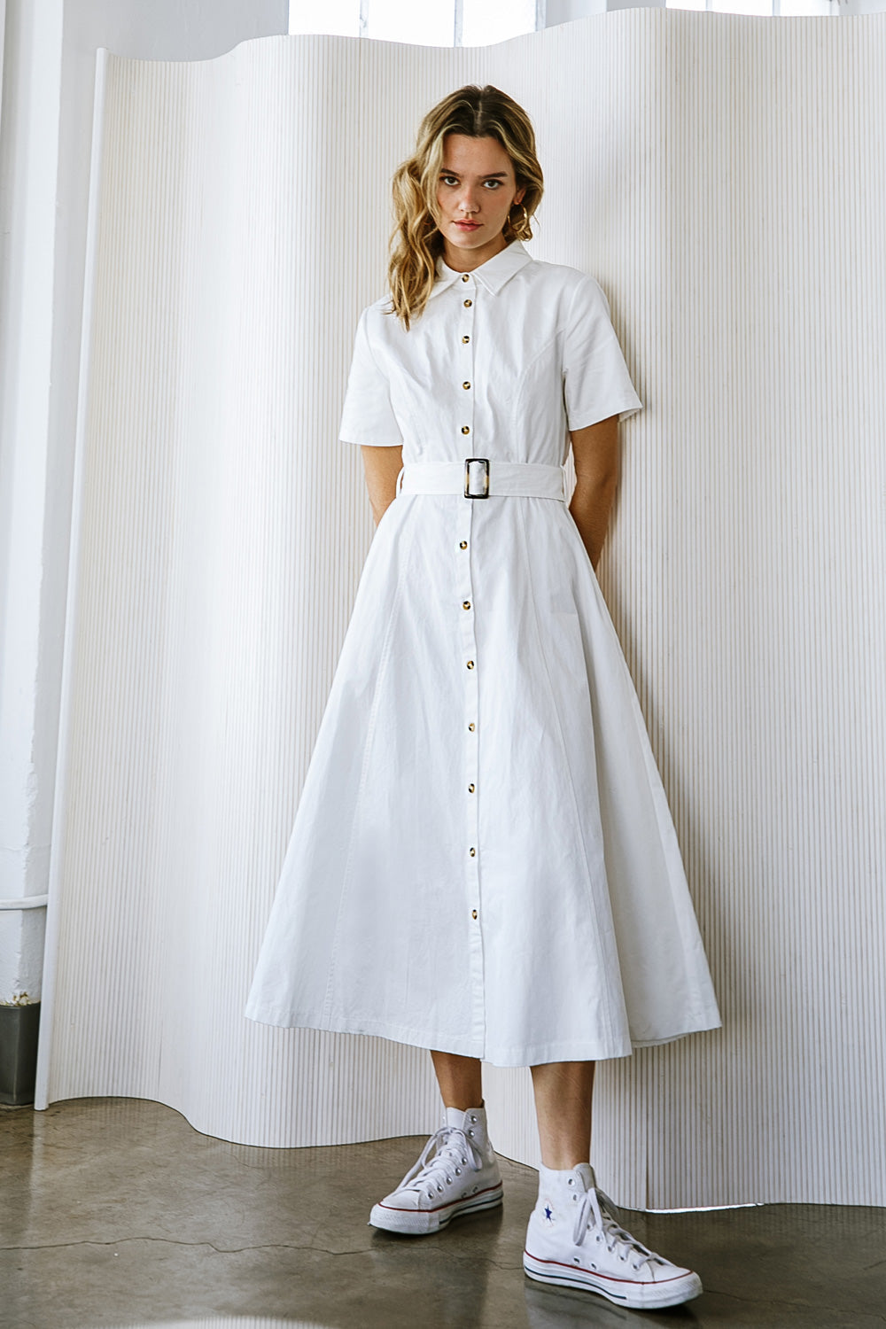 Lucky Me Woven Midi Dress