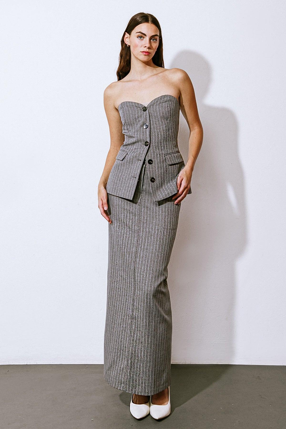 Get To The Point Woven Midi Skirt