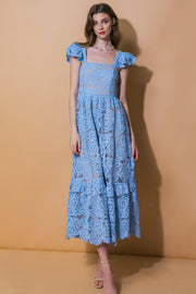 Still Thinking Lace Midi Dress