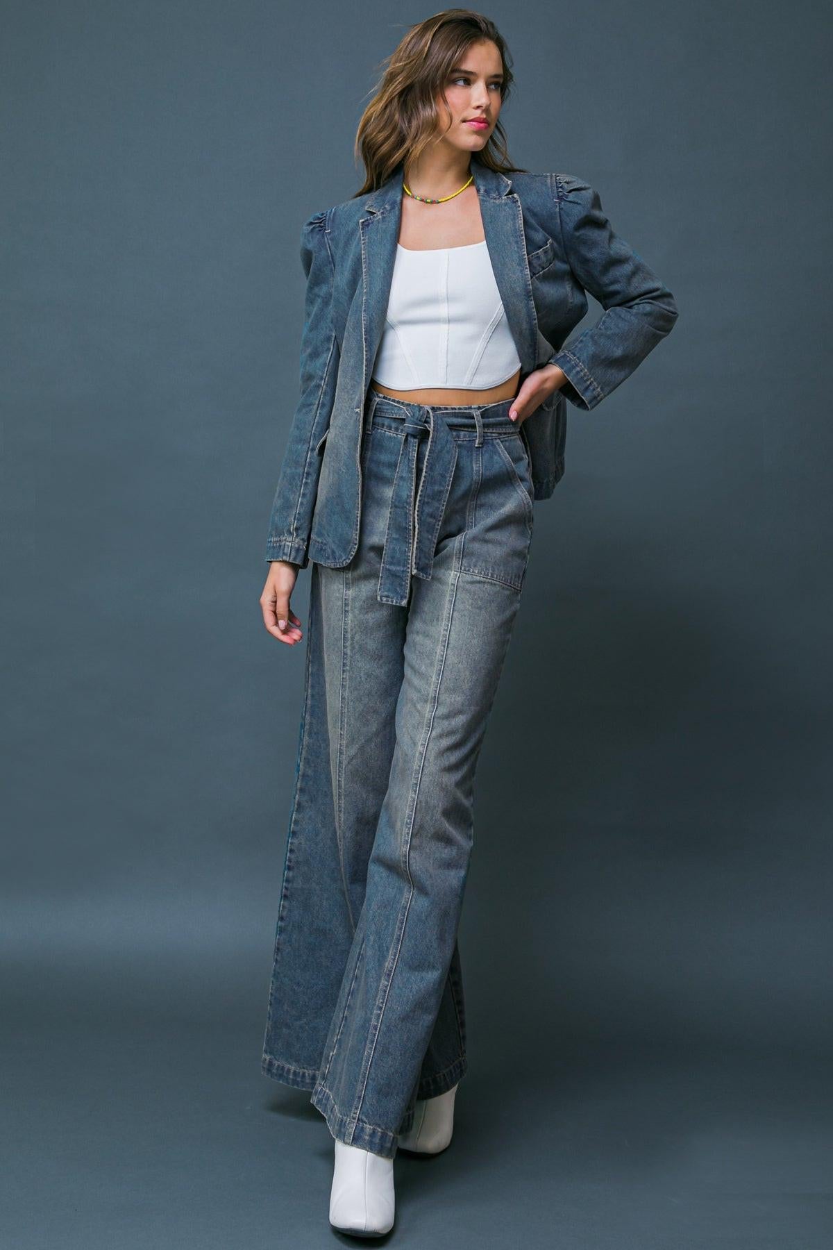 Give It Your All Denim Blazer