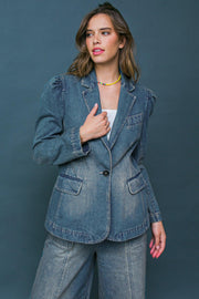 Give It Your All Denim Blazer