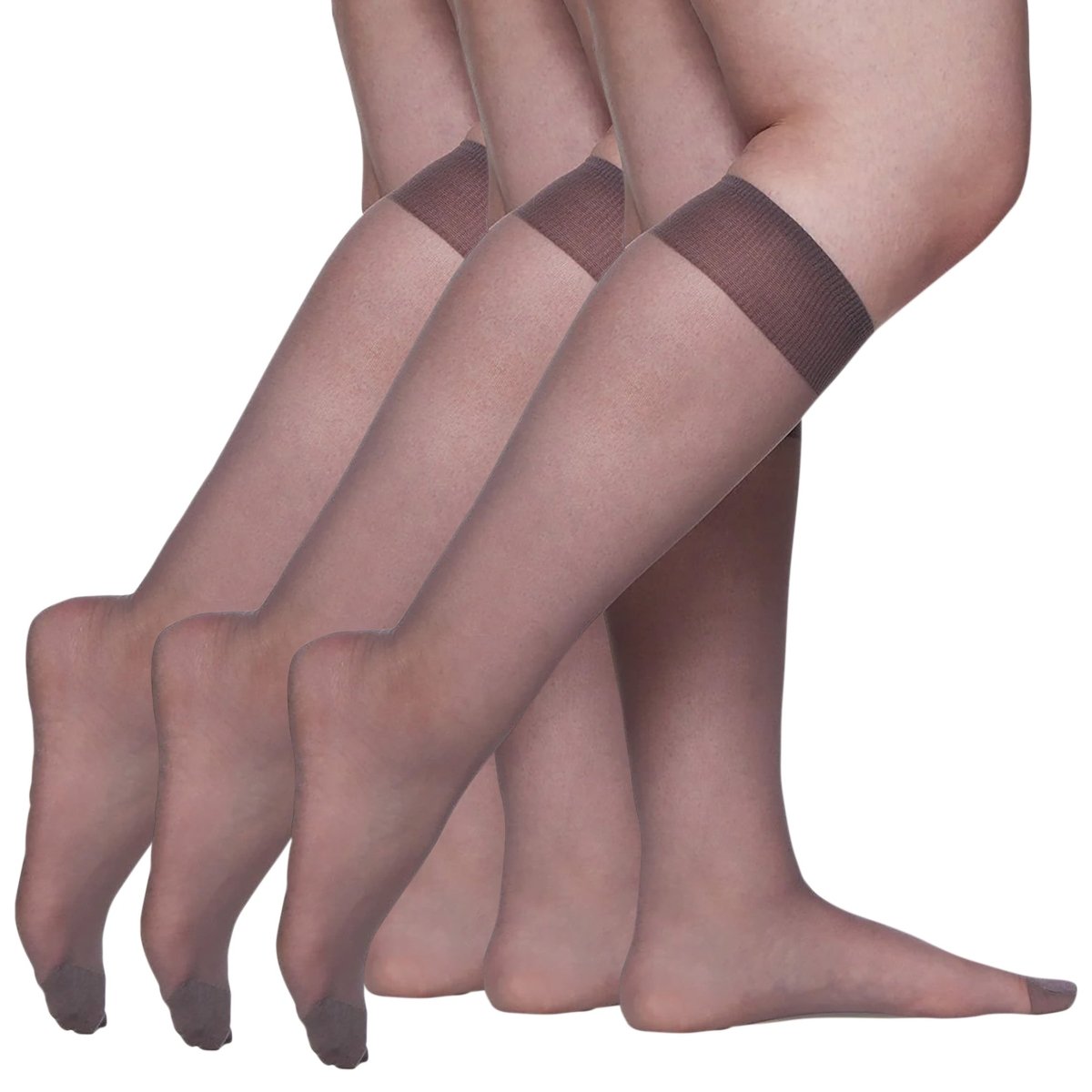3 Pair Pack Queen All Day Sheer Knee High With Reinforced Toe