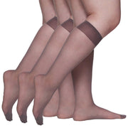 3 Pair Pack Queen All Day Sheer Knee High With Reinforced Toe