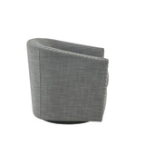 Fantasyy Upholstered Swivel Chair with Nailhead Trim and Curved Design