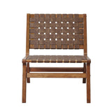 Faux Leather Woven Accent Chair