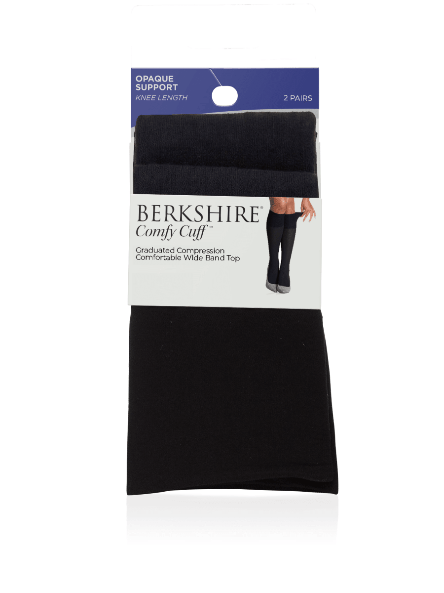 Comfy Cuff Opaque Graduated Compression Trouser Sock With Sandalfoot Toe - 2 Pairs