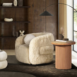 Upholstered Barrel Chair with Swivel Function