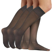 3 Pair Pack Queen All Day Sheer Knee High With Sandalfoot Toe