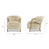 33" Upholstered Armchair with Solid Oak Frame and Ergonomic Design