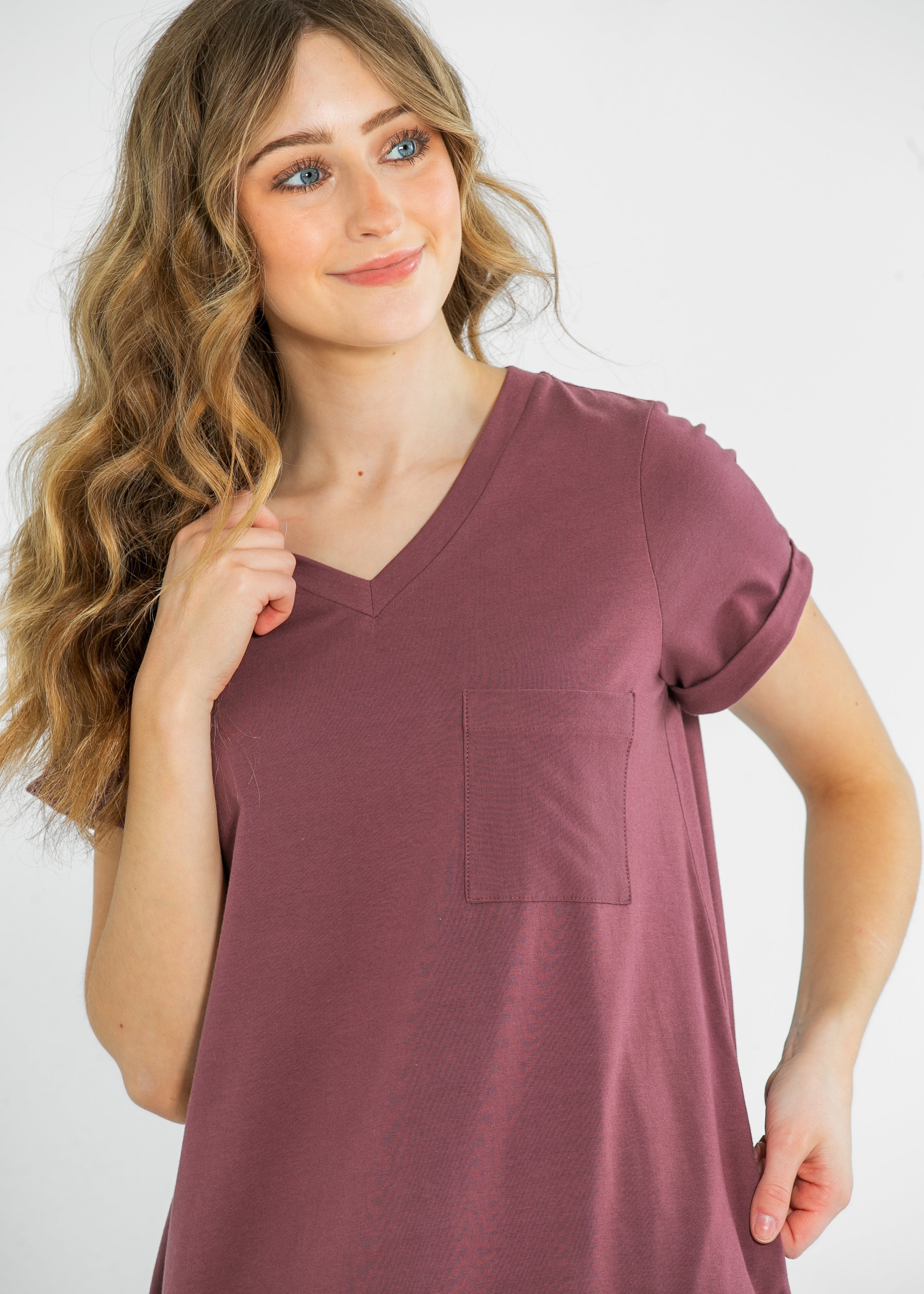 Finley V-neck T-shirt Dress | Includes Plus Size