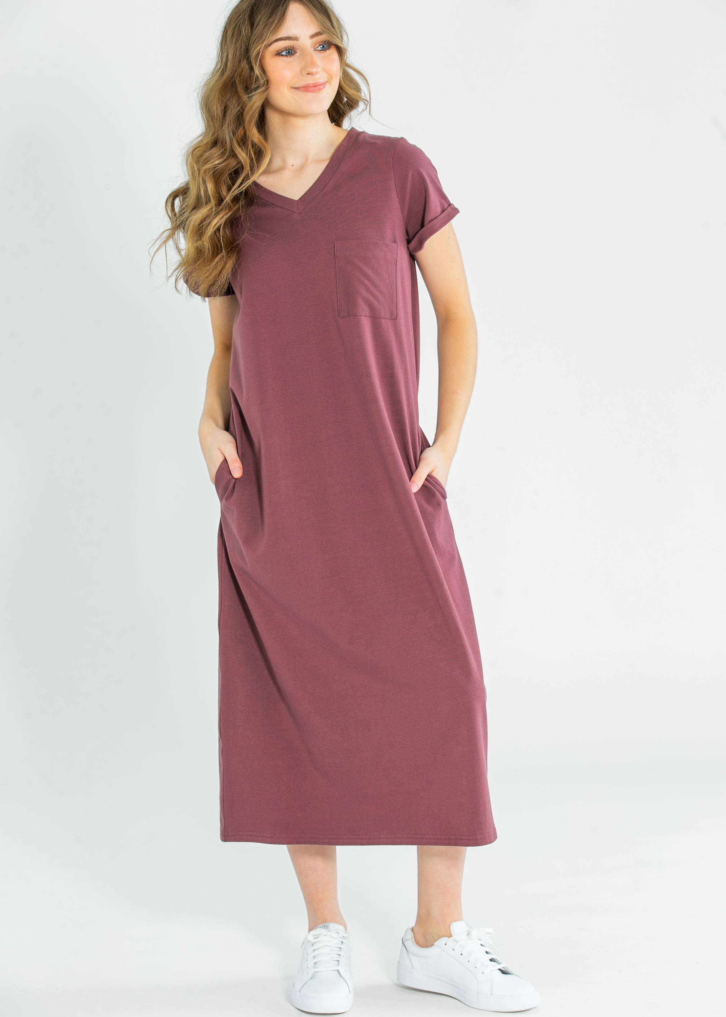 v neck t shirt dress midi t shirt dress v neck V-Neck Midi T-Shirt Dress Black