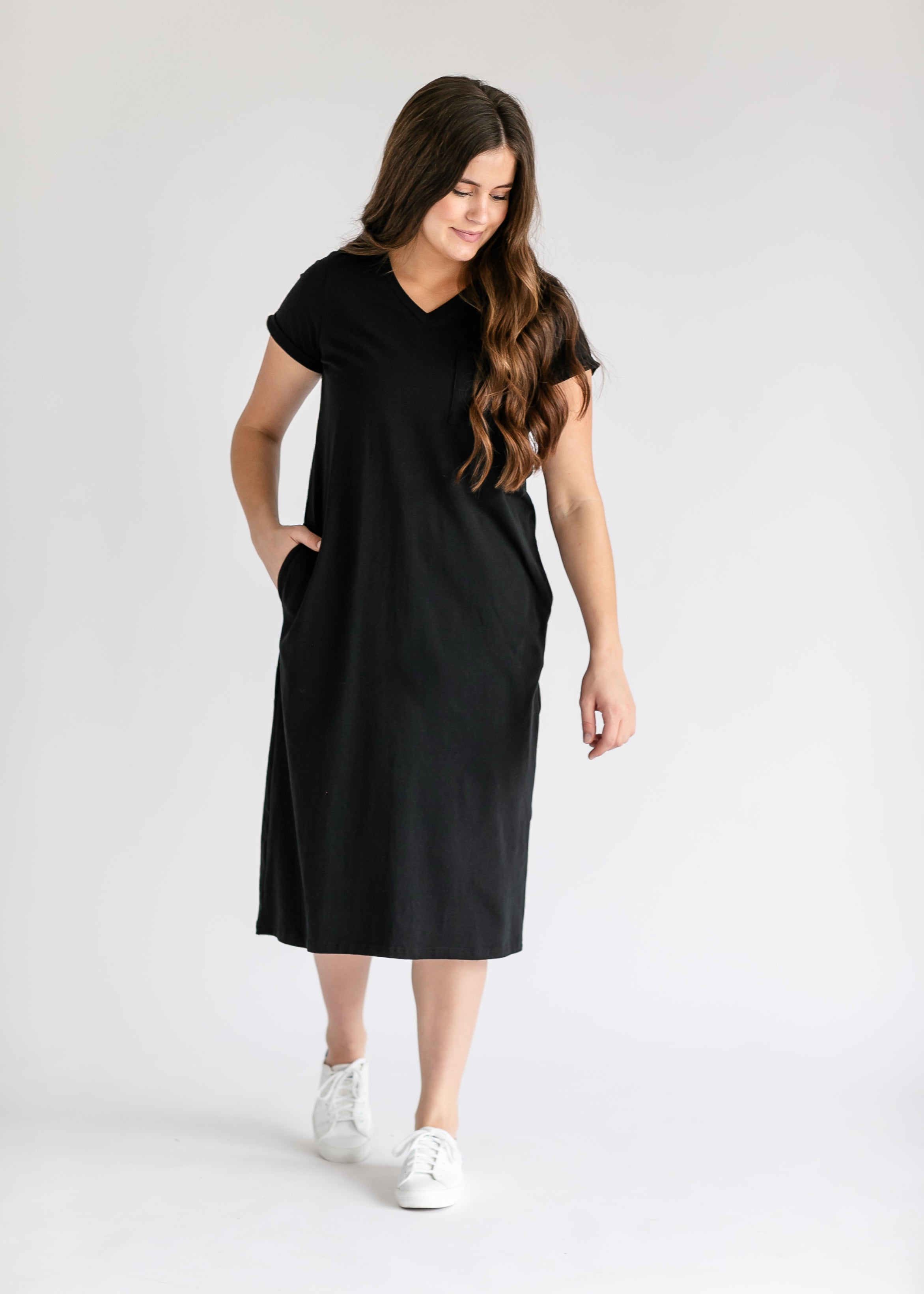Finley V-neck T-shirt Dress | Includes Plus Size