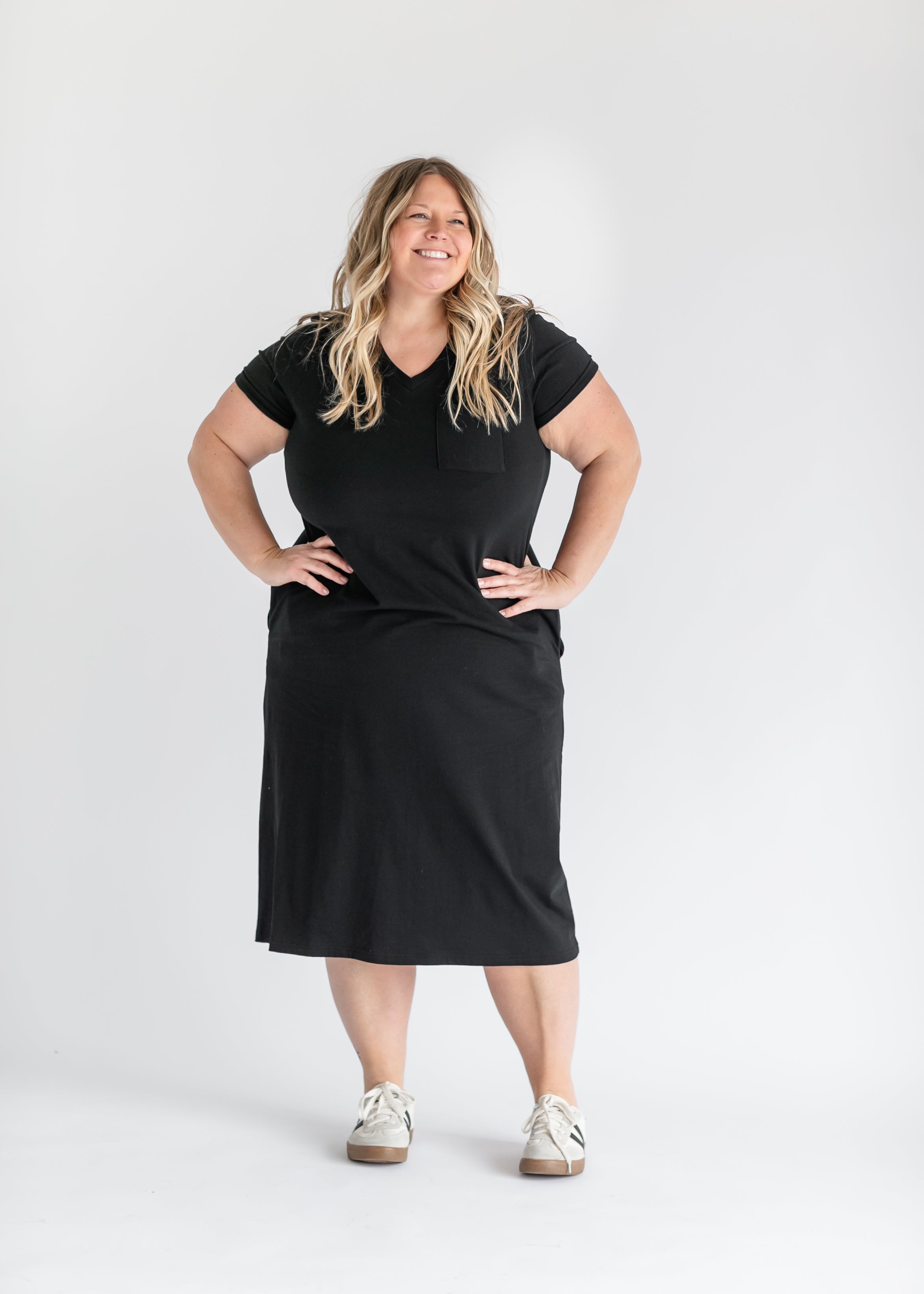 Finley V-neck T-shirt Dress | Includes Plus Size