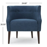 Flutter Upholstered Club Chair with Button Tufting and Tapered Wood Legs