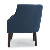 Flutter Upholstered Club Chair with Button Tufting and Tapered Wood Legs