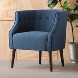 Flutter Upholstered Club Chair with Button Tufting and Tapered Wood Legs