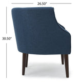 Flutter Upholstered Club Chair with Button Tufting and Tapered Wood Legs