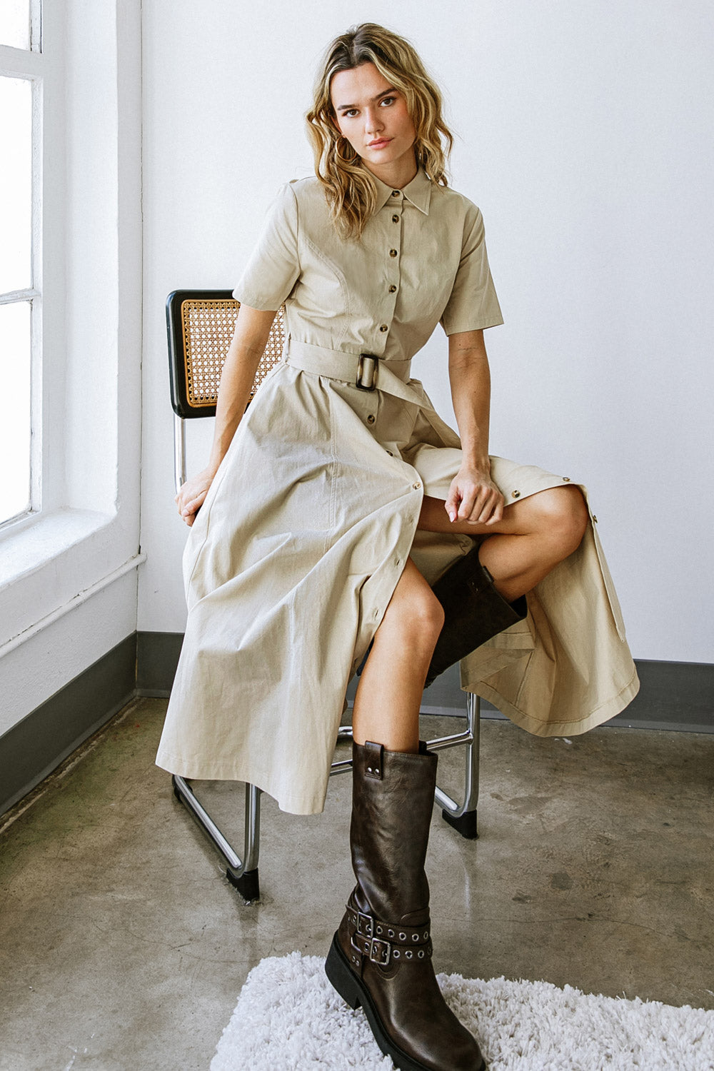 Lucky Me Woven Midi Dress