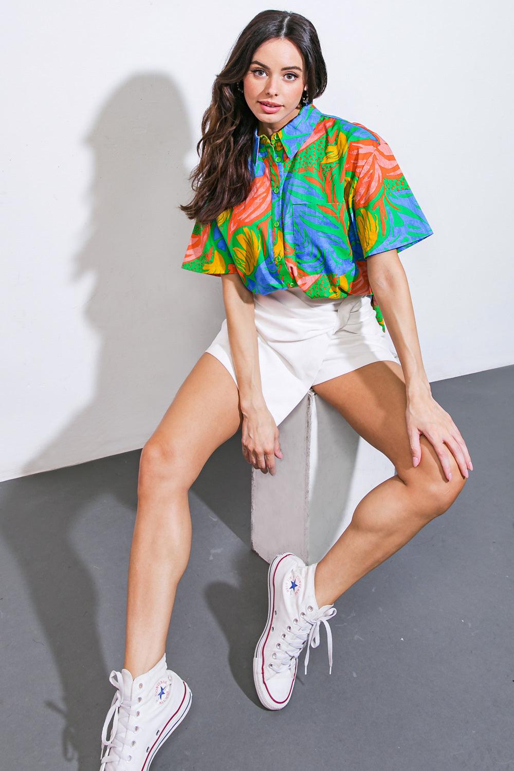 One Step At A Time Woven Top