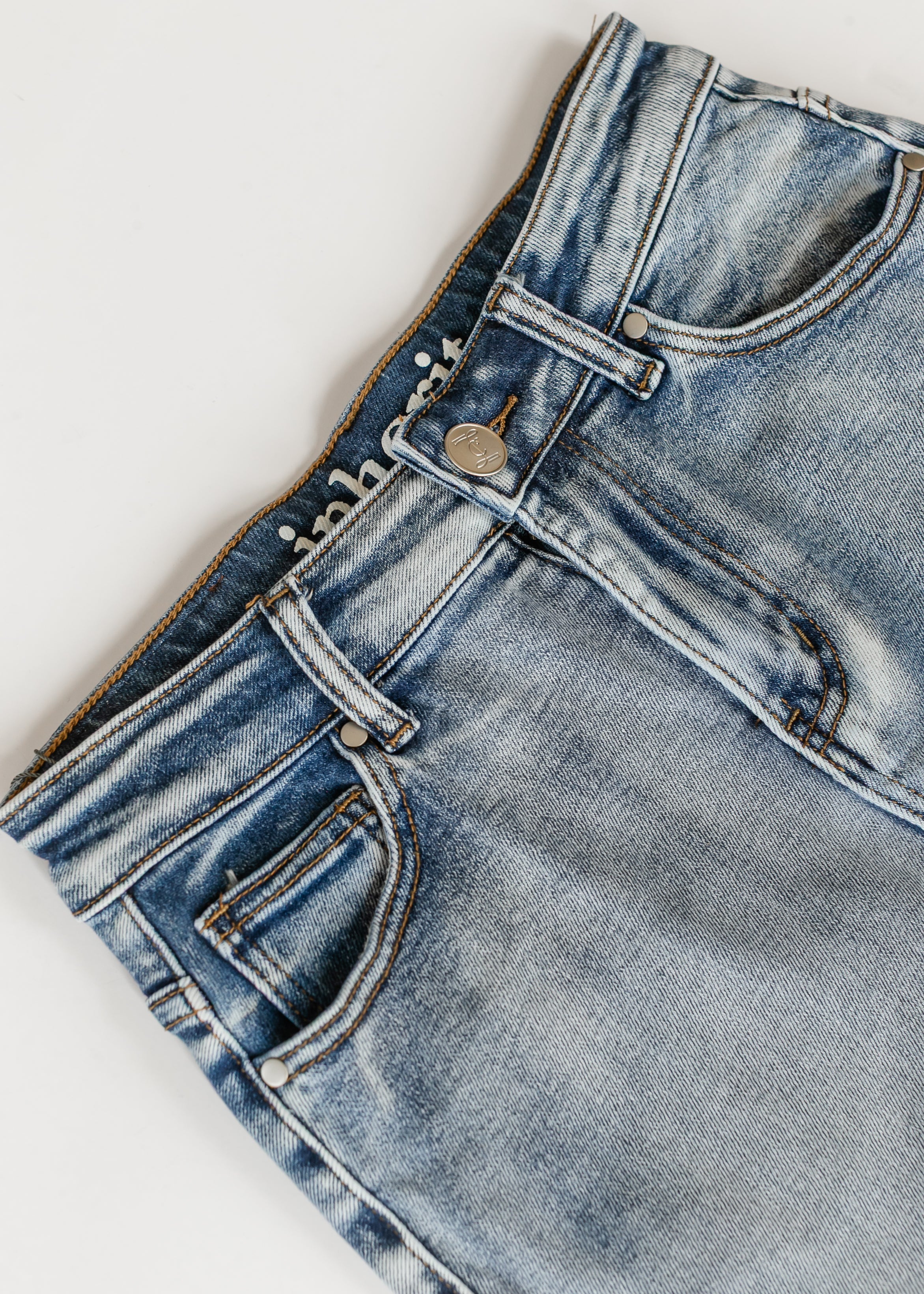 Frankie Medium Wash Denim Midi Skirt