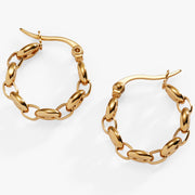 Frozen Mariner Chain Hoop Earrings