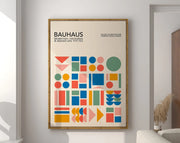 Geometric Bauhaus Canvas Poster - Retro Mid-century Wall Art
