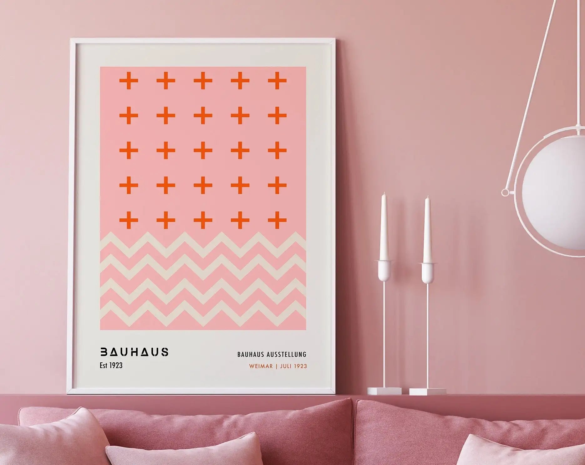 Geometric Bauhaus Canvas Print - Retro Mid Century Decor