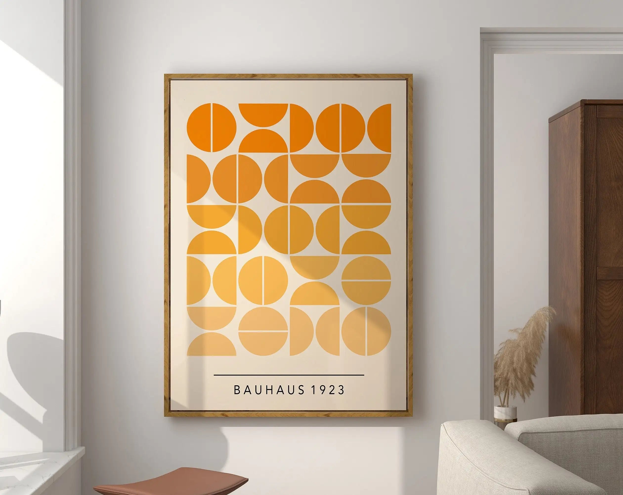 Geometric Bauhaus Canvas Print - Retro Mid Century Decor