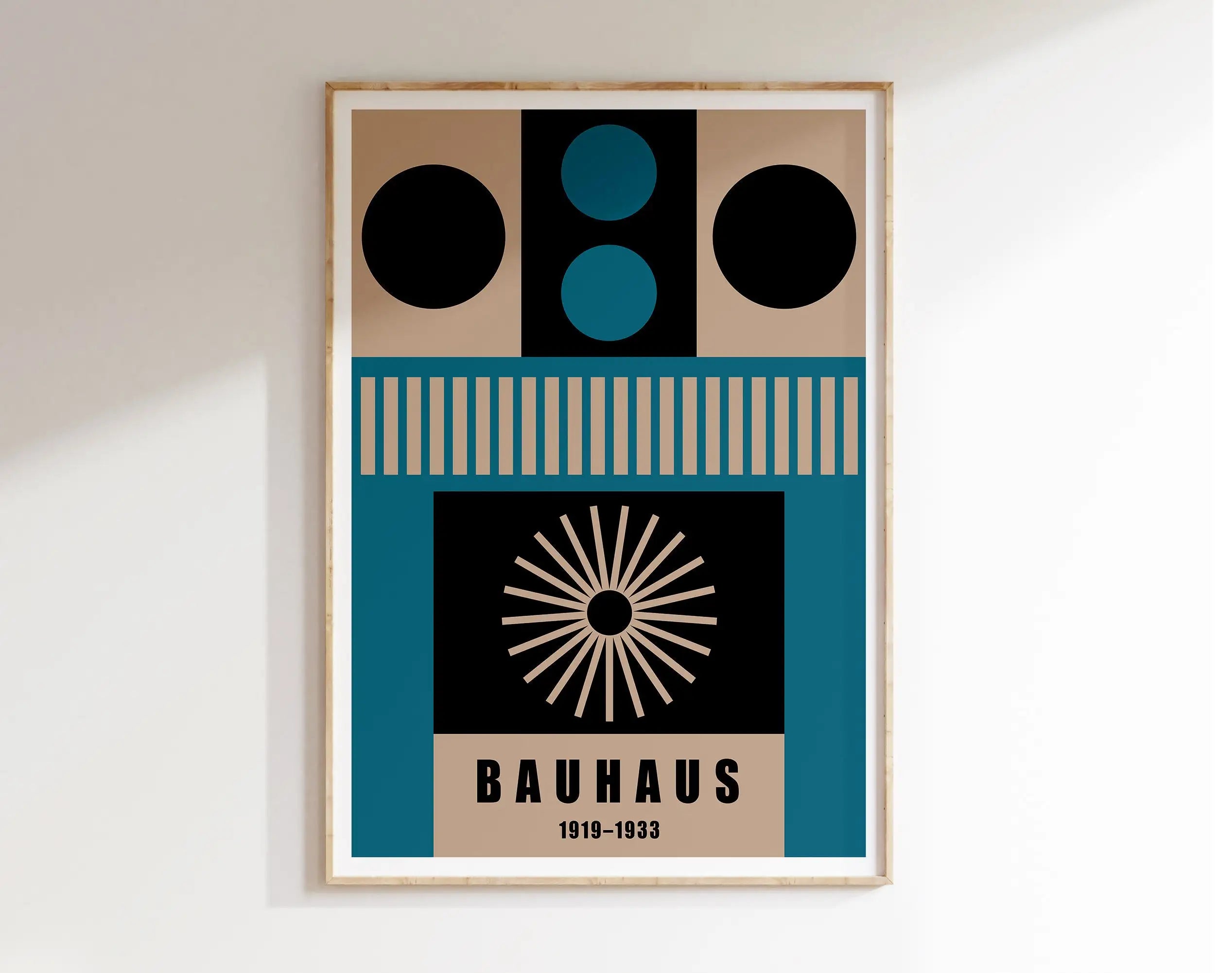 Geometric Bauhaus Canvas Print - Retro Mid Century Decor