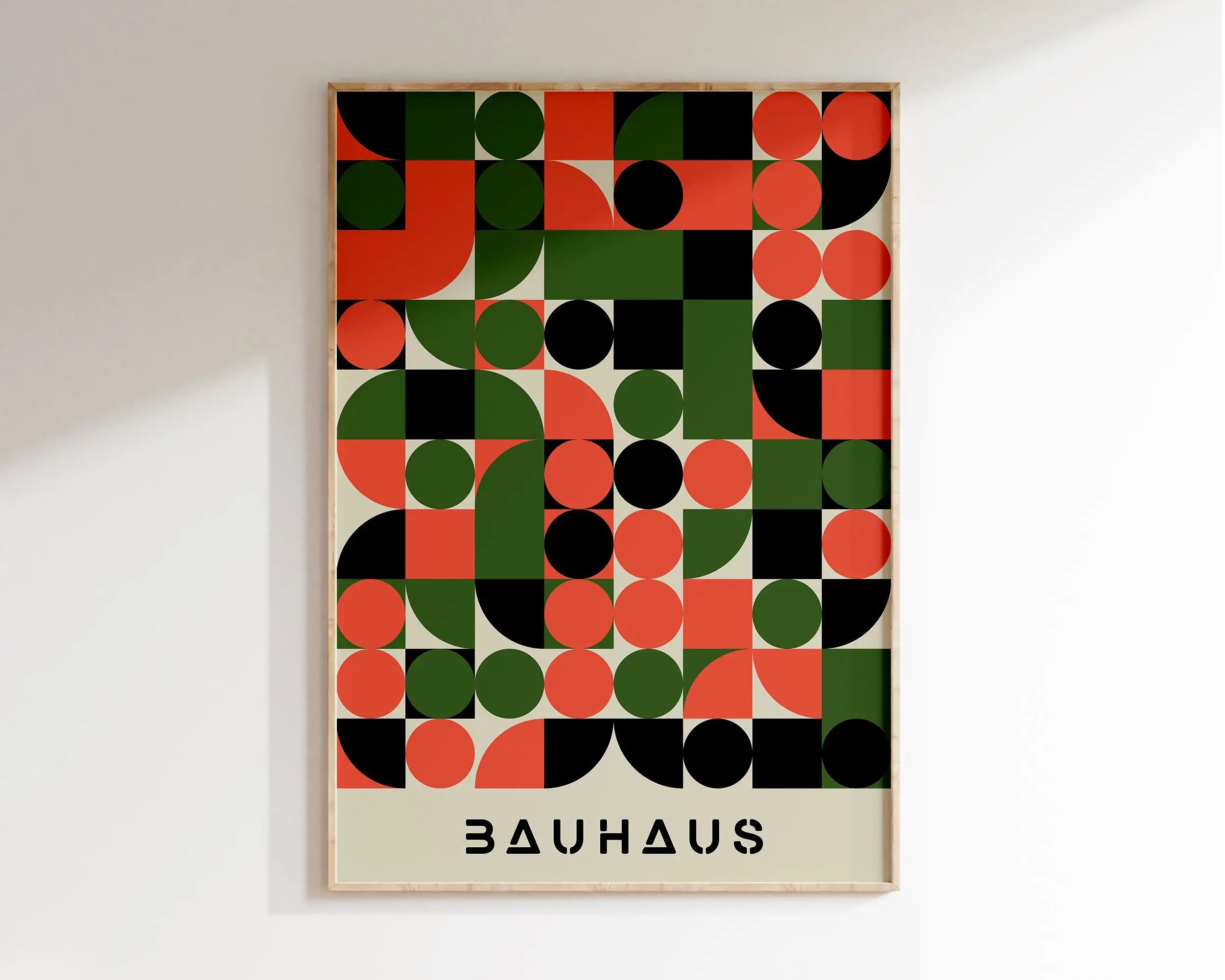 Geometric Bauhaus Canvas Print - Retro Mid Century Decor