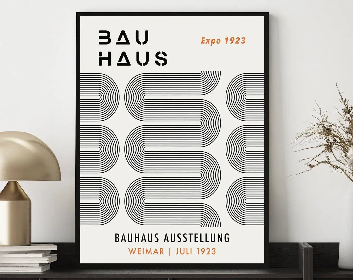 Geometric Bauhaus Canvas Print - Retro Mid Century Decor