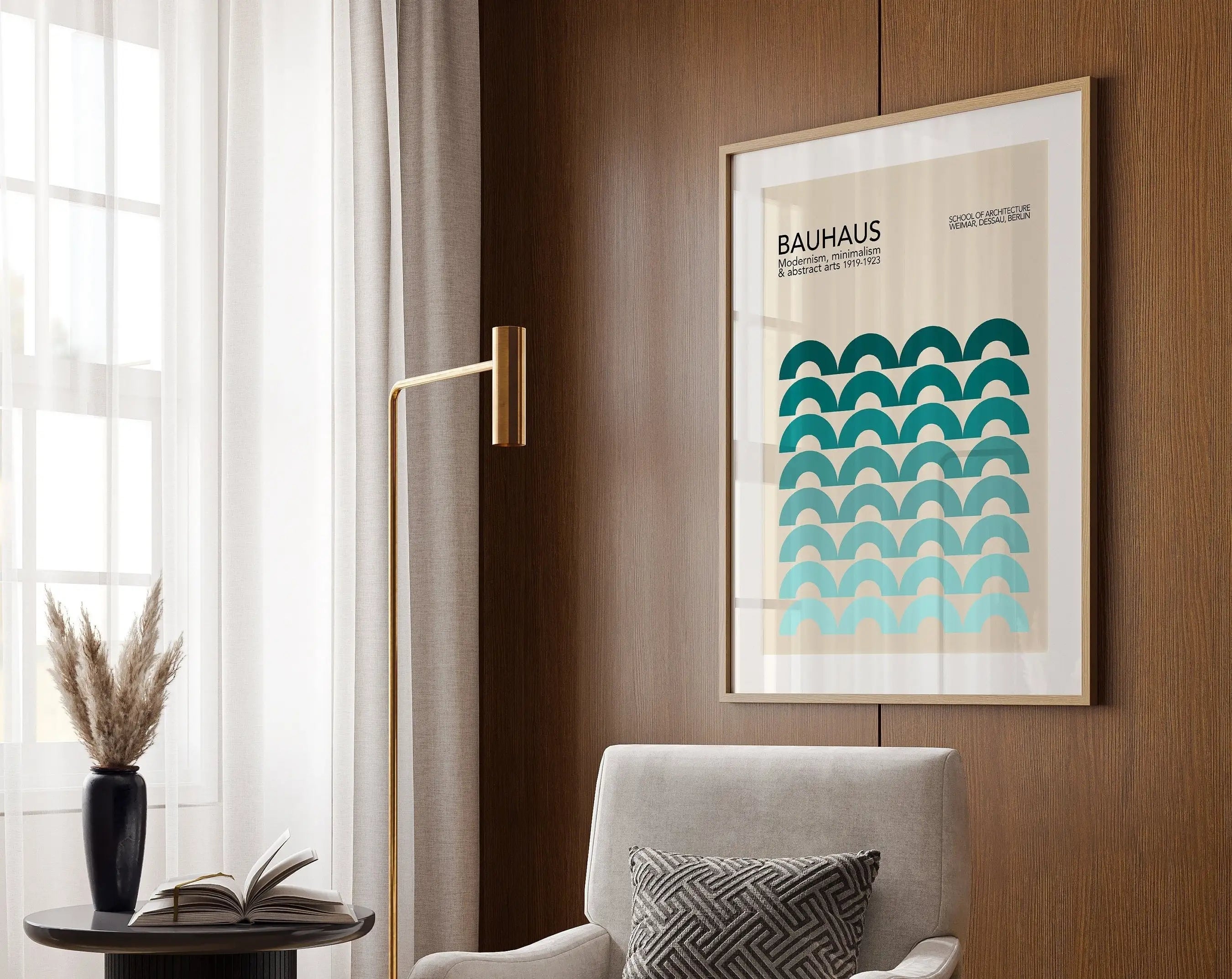 Geometric Bauhaus Canvas Print - Retro Mid Century Decor