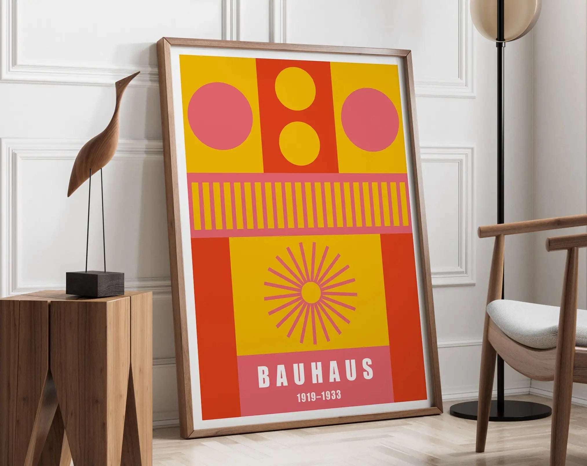 Geometric Bauhaus Canvas Print - Retro Mid Century Decor