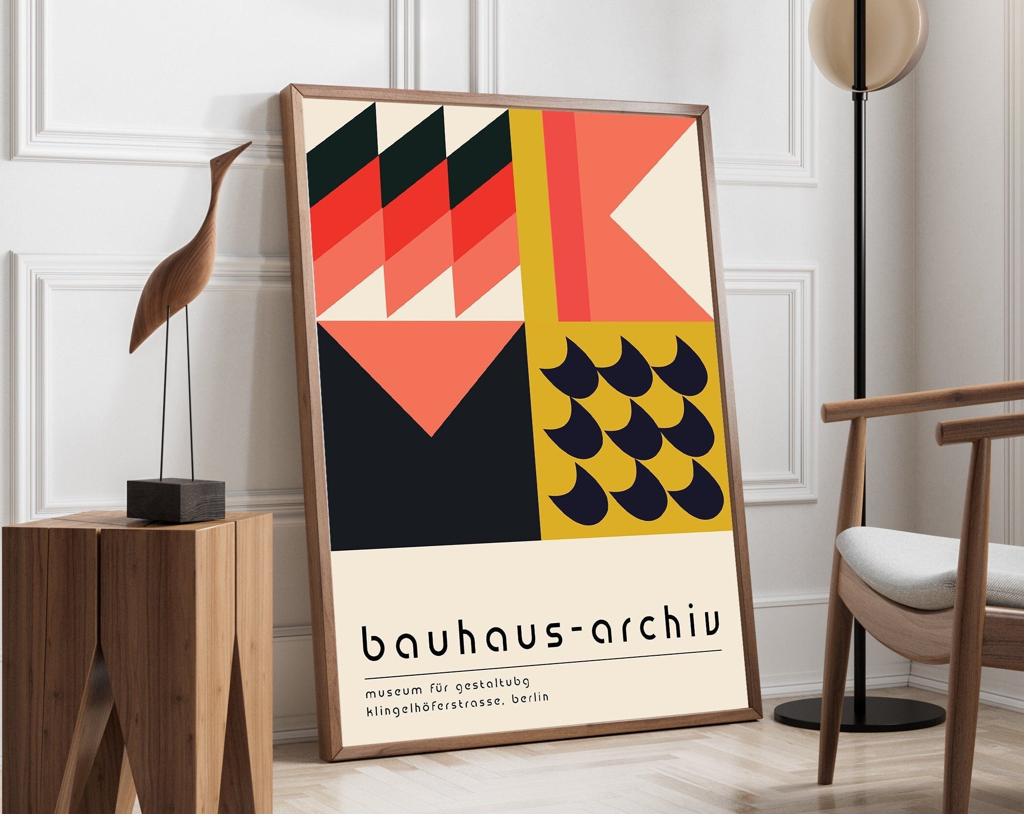 Geometric Bauhaus Canvas Print - Retro Mid Century Decor
