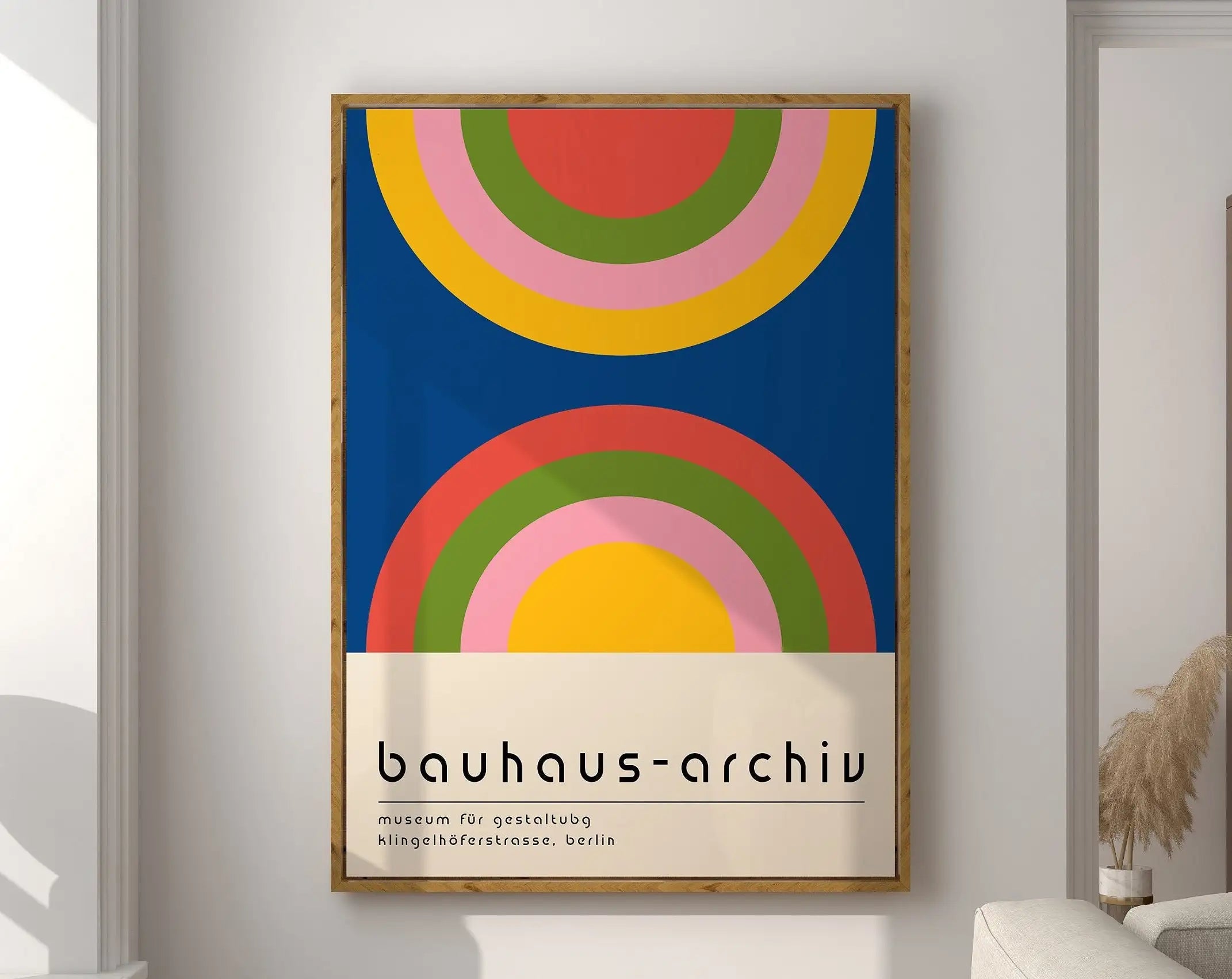 Geometric Bauhaus Canvas Print - Retro Mid Century Decor