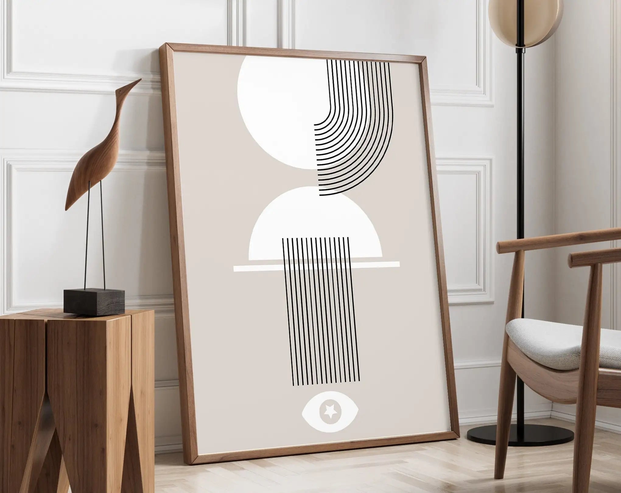Geometric Bauhaus Canvas Print - Retro Mid Century Decor
