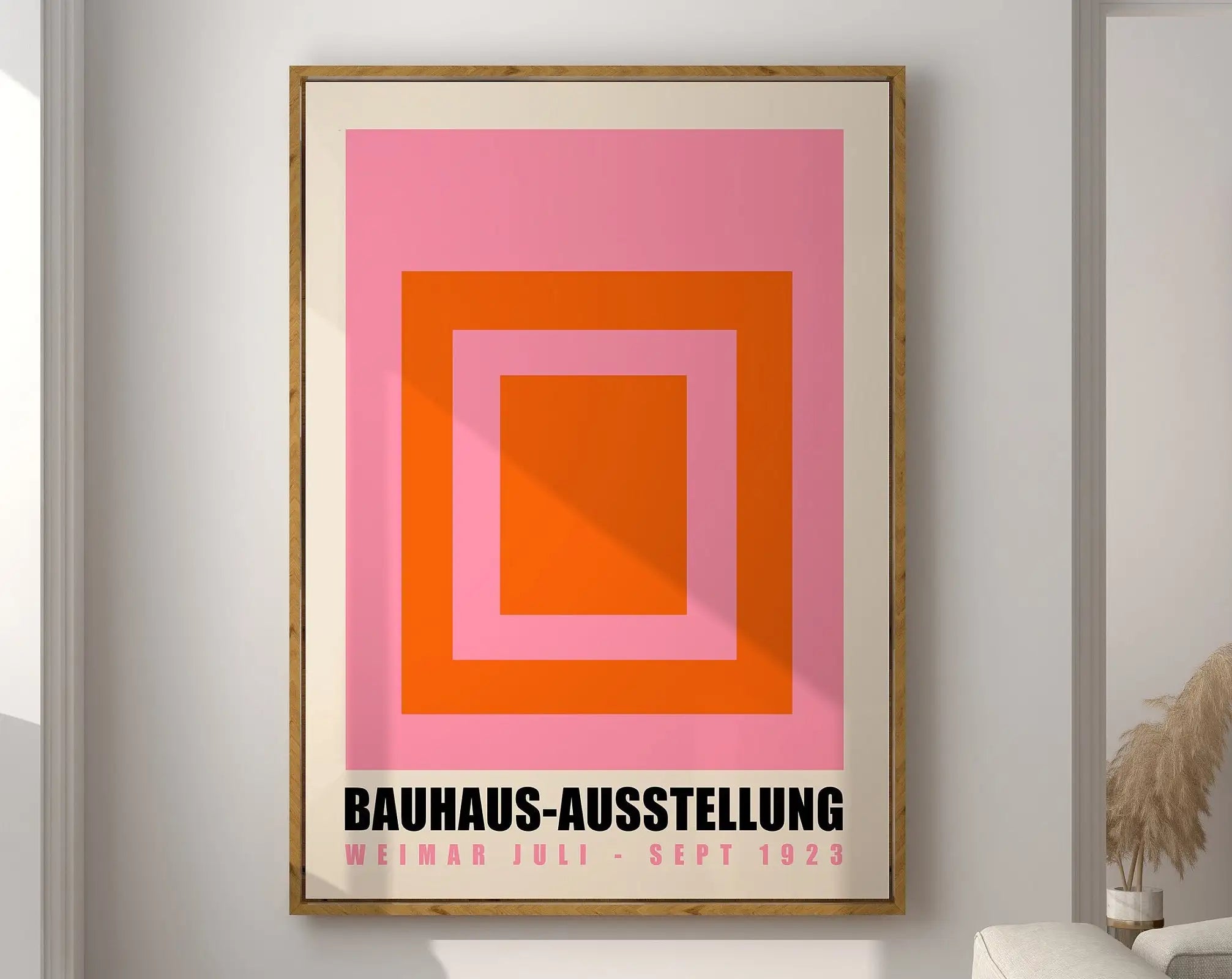 Geometric Bauhaus Canvas Print - Retro Mid Century Decor