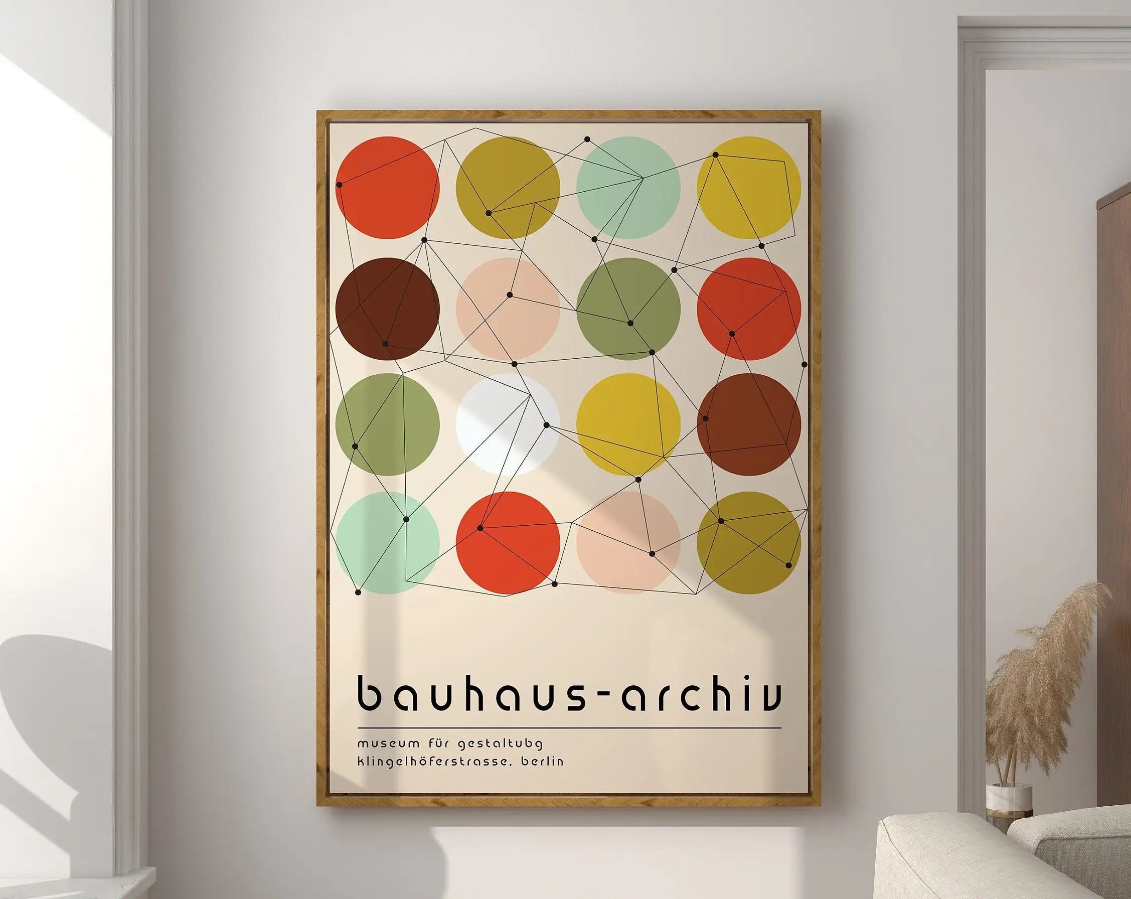 Geometric Bauhaus Canvas Print - Retro Mid Century Decor