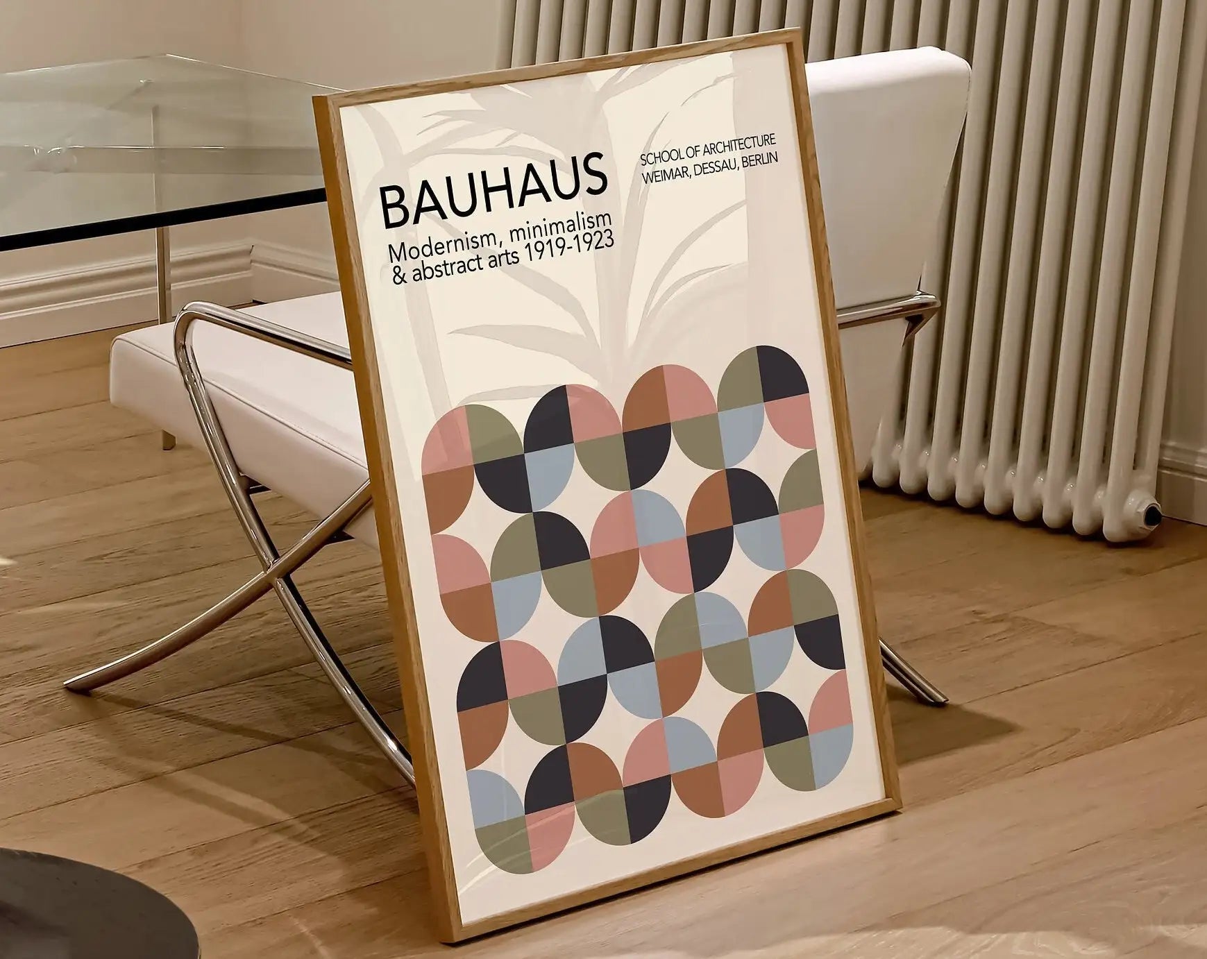 Geometric Bauhaus Canvas Print - Retro Mid Century Decor