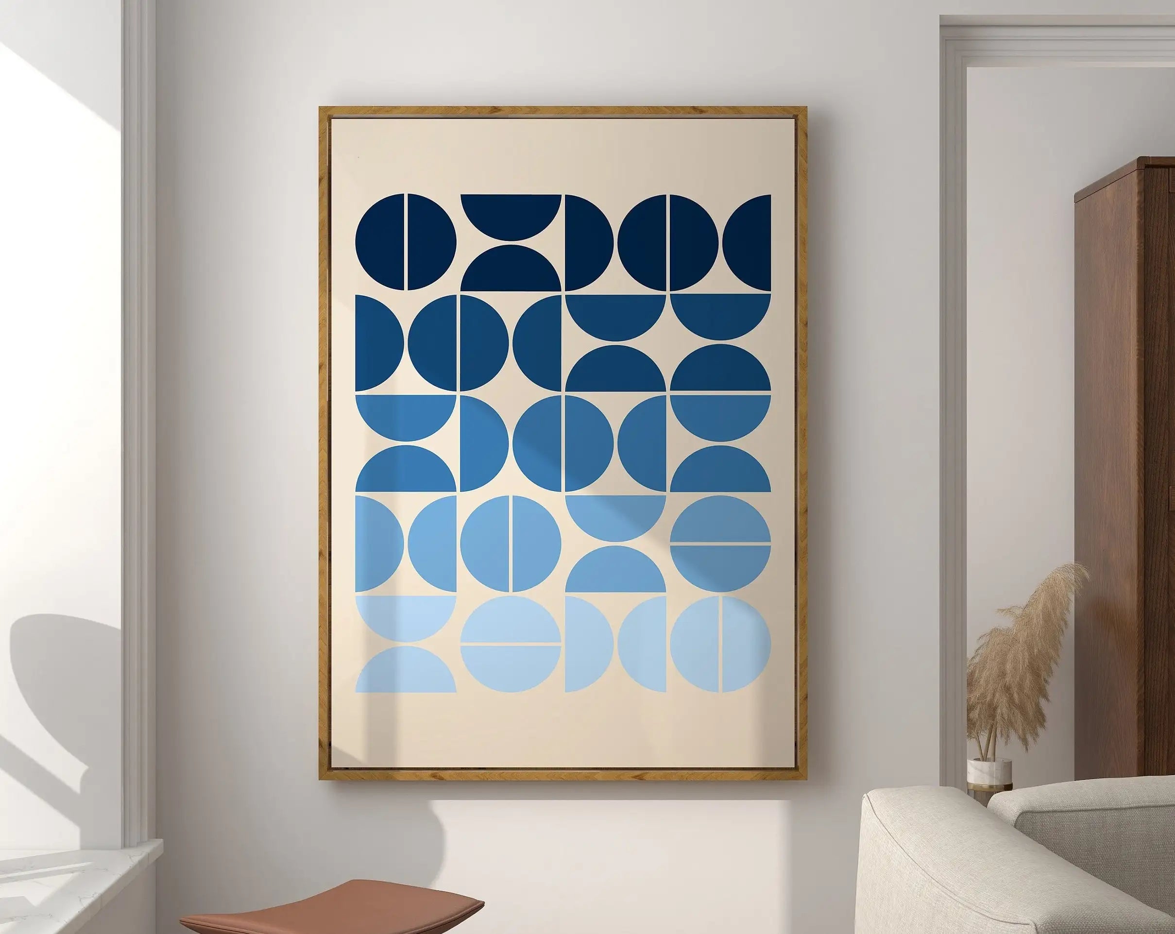 Geometric Bauhaus Canvas Print - Retro Mid Century Decor