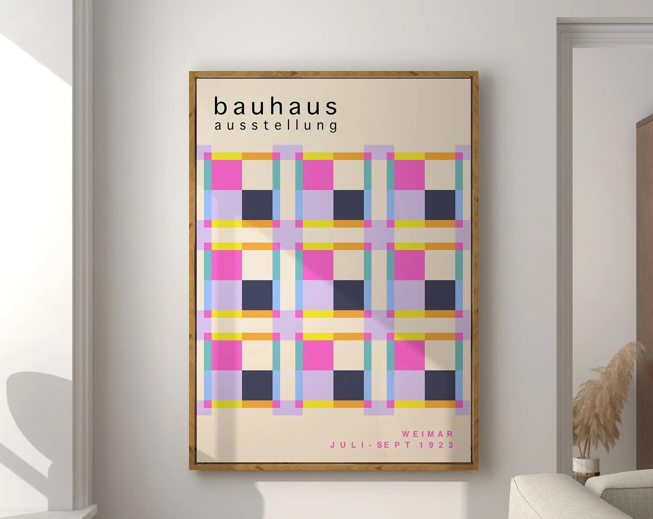 Geometric Bauhaus Canvas Print - Retro Mid Century Decor