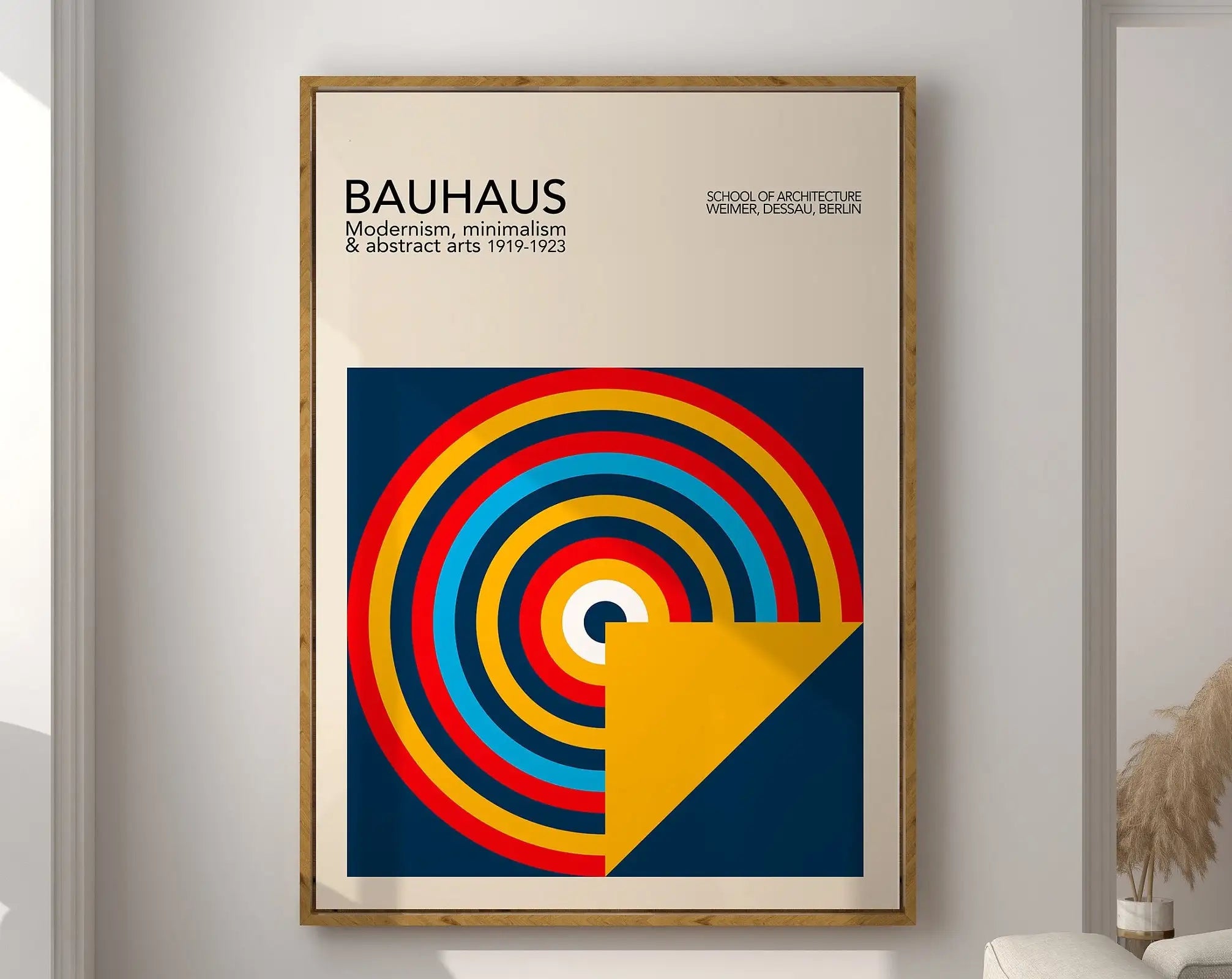 Geometric Bauhaus Canvas Print - Retro Mid Century Decor
