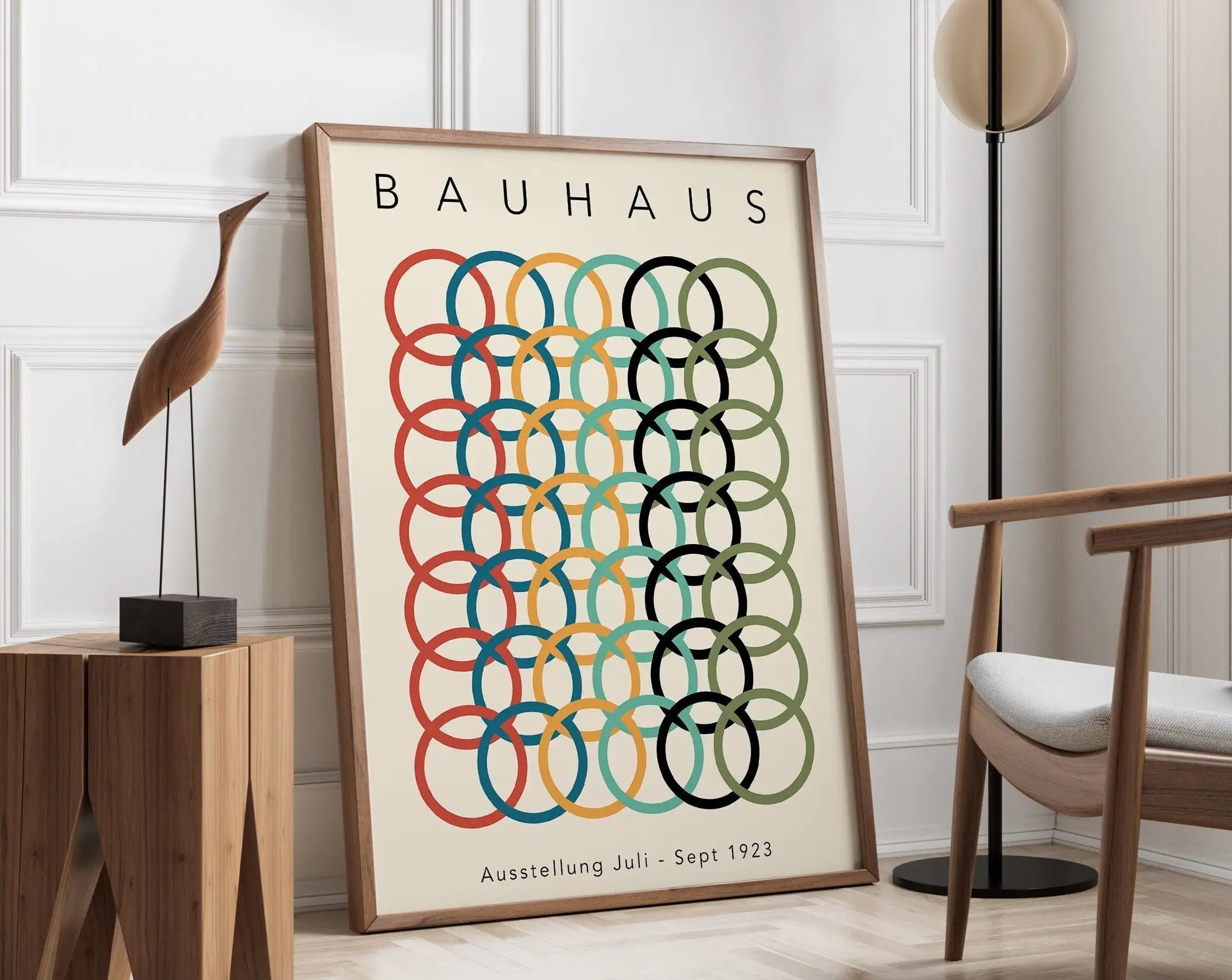 Geometric Bauhaus Canvas Print - Retro Mid Century Decor