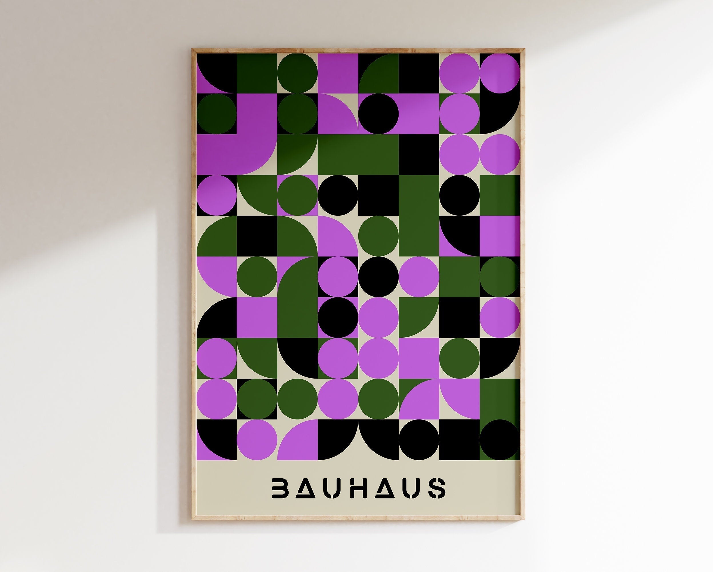 Geometric Bauhaus Canvas Print - Retro Mid Century Decor