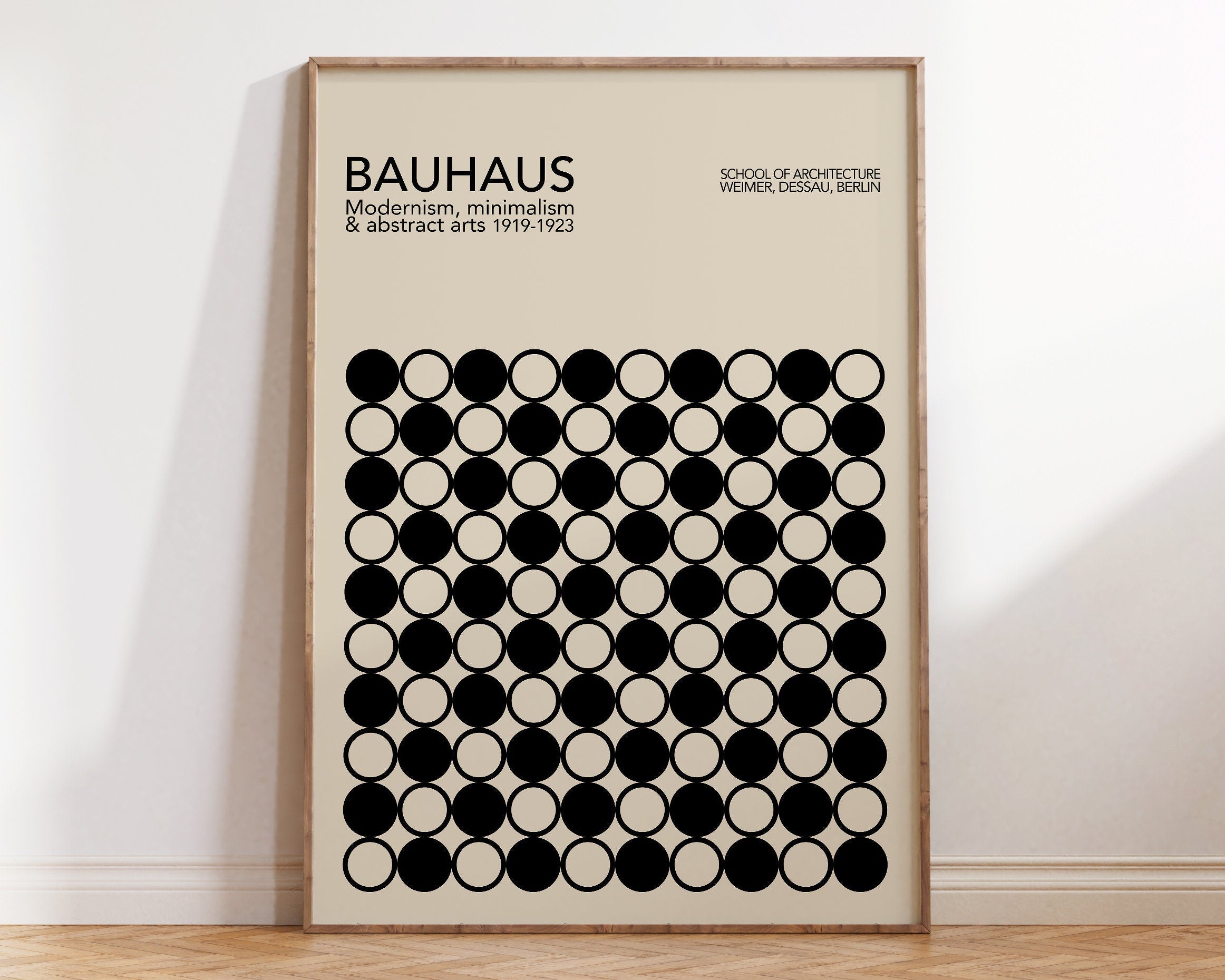 Geometric Bauhaus Canvas Print - Retro Mid Century Decor
