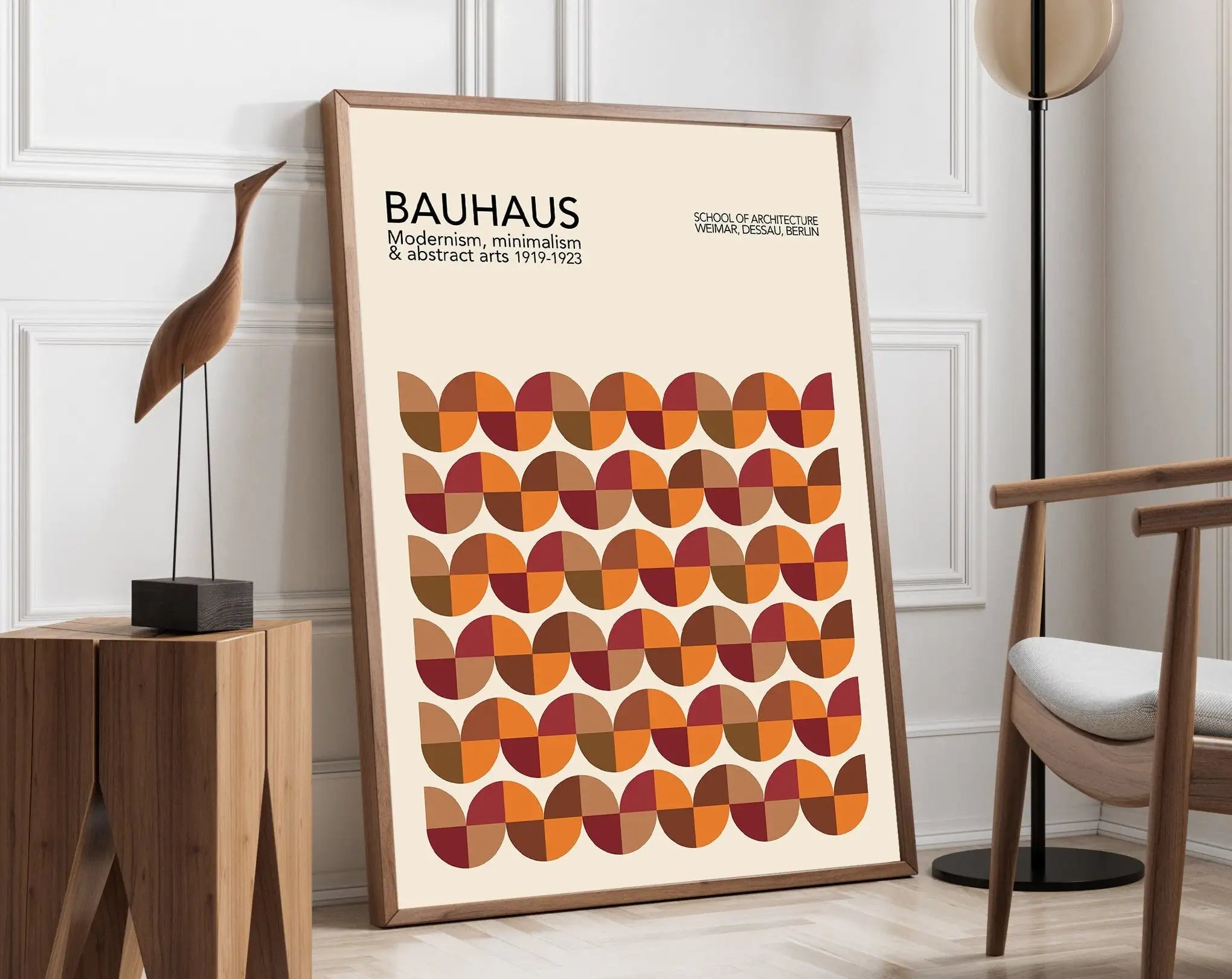 Geometric Bauhaus Canvas Print - Retro Mid Century Decor
